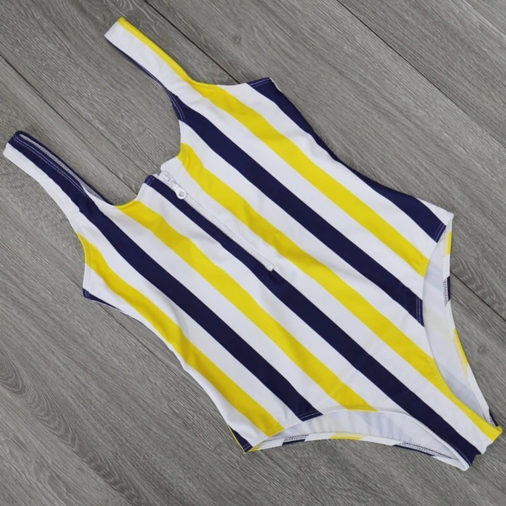 LAST ONE • Stripe Zipper One Piece Monokini - Picture 2 of 3